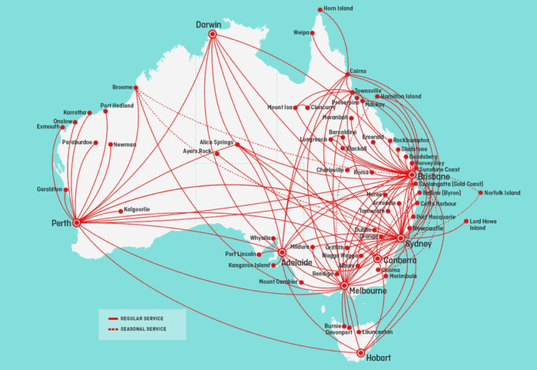 Qantas Route Map