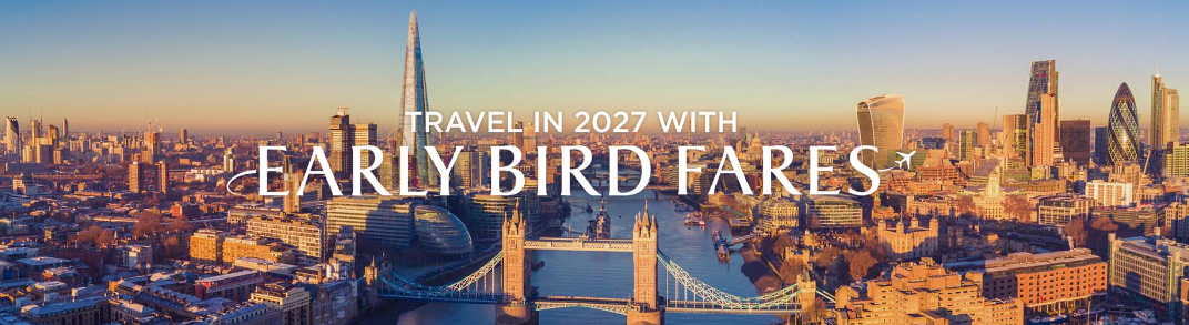 Travel in 2027 with Early Bird Fares